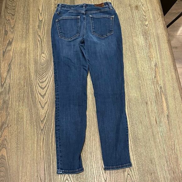 Madewell Curvy High-Rise Skinny Jeans Whiskering Denim Dark Wash Blue Size 26 - Picture 11 of 13